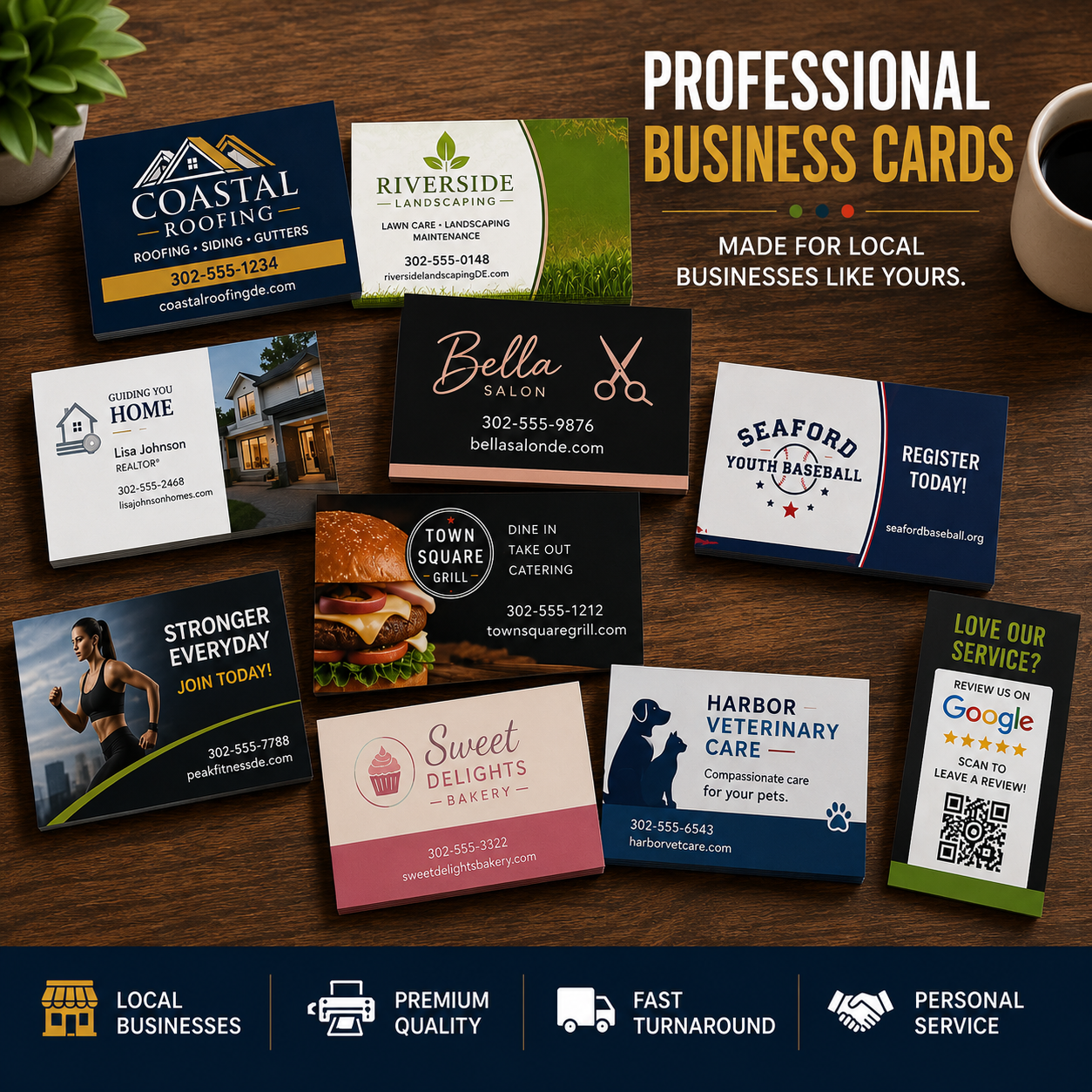 Premium business cards for local businesses